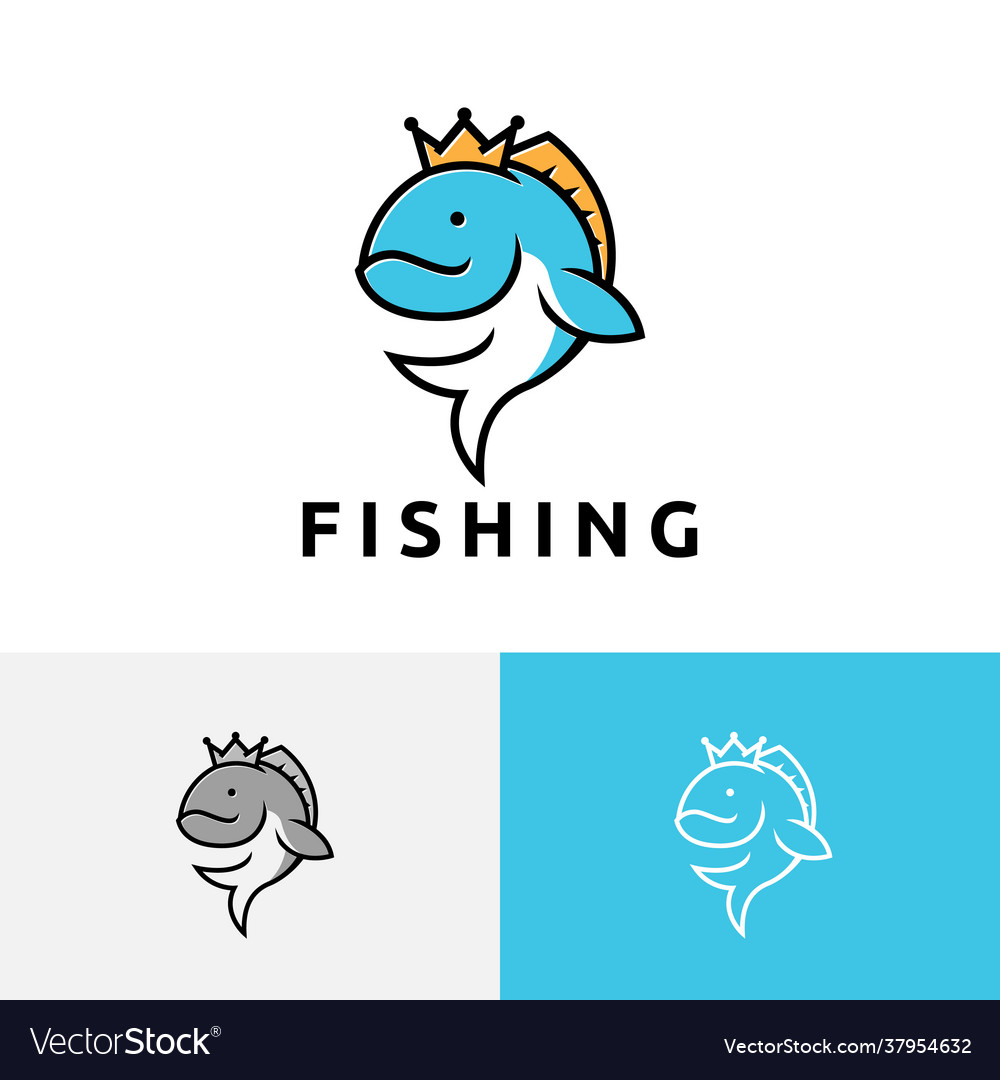 Happy fish fishing gear equipment shop logo