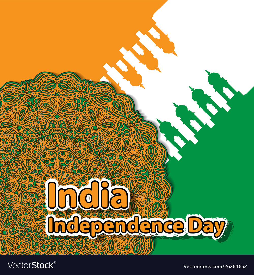 Happy independence day india mandala flag Vector Image