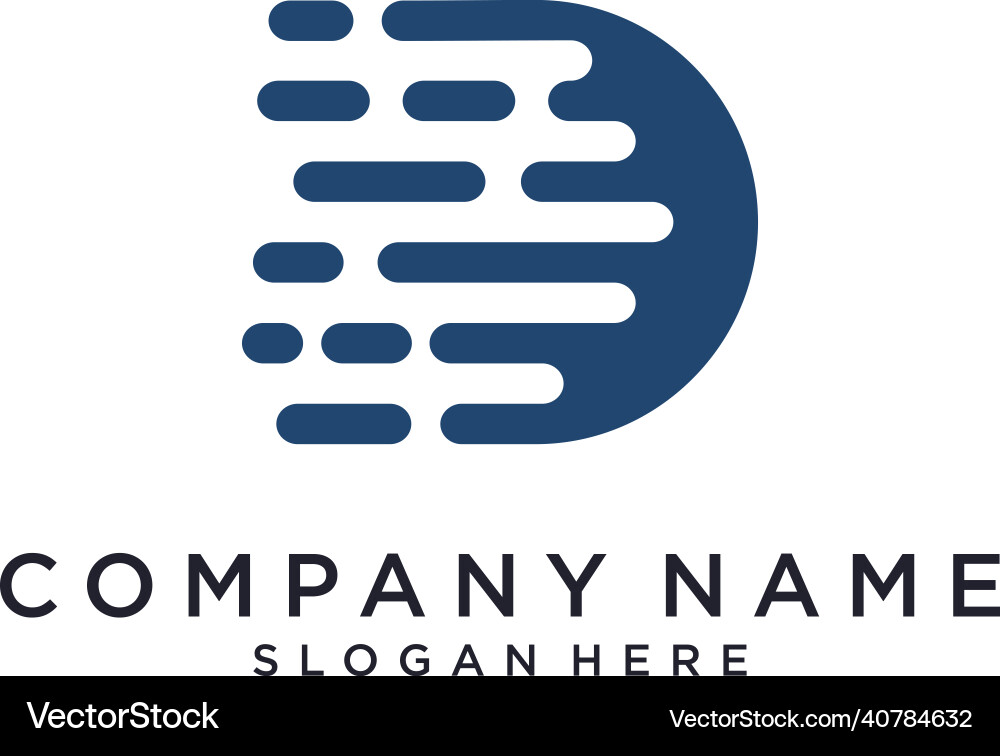 Initial letter d logo design concept technology Vector Image