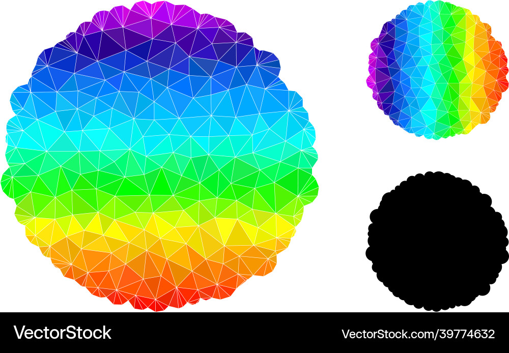 Lowpoly core icon with spectral colored Royalty Free Vector