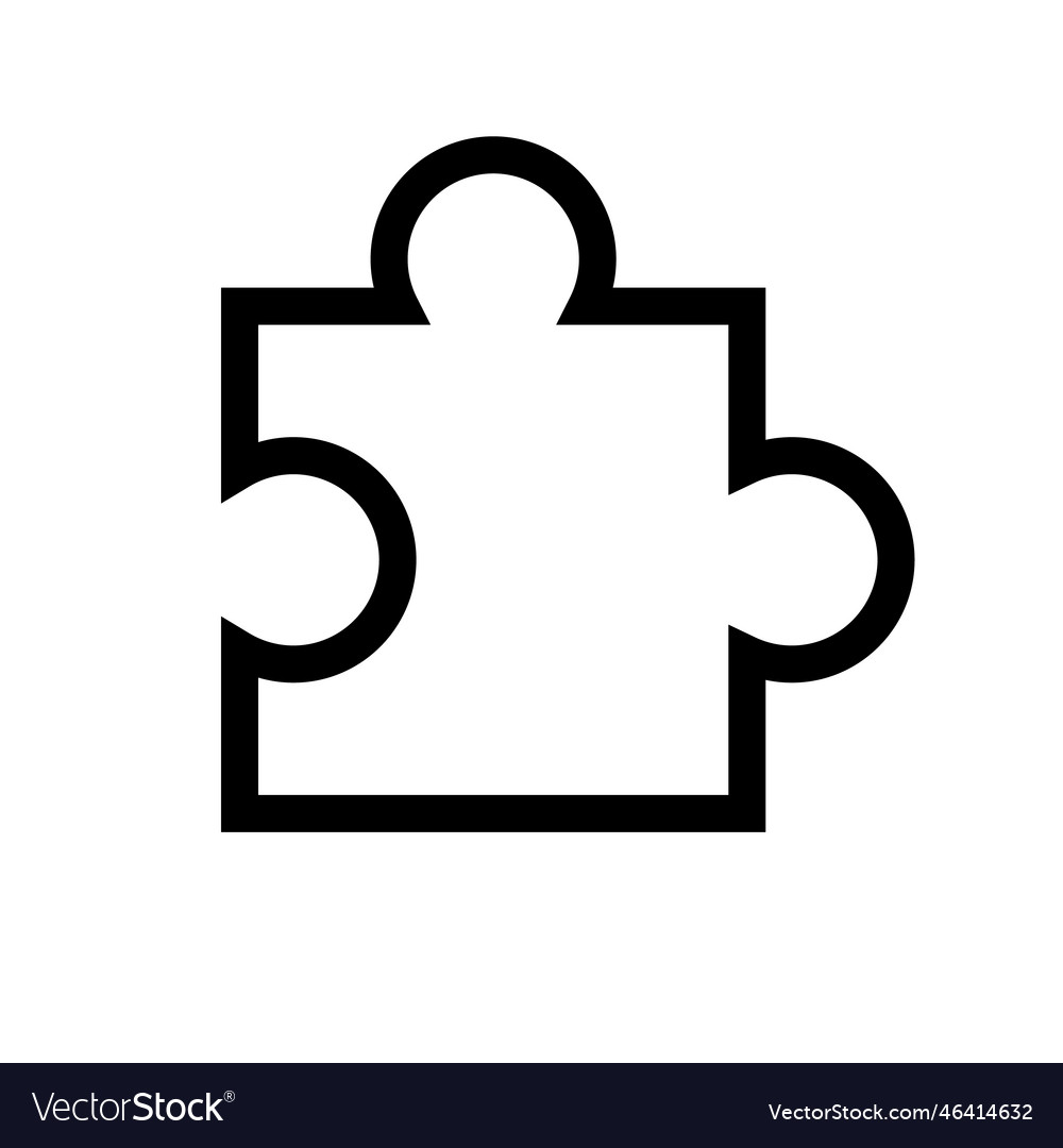 Simple puzzle piece icon Royalty Free Vector Image