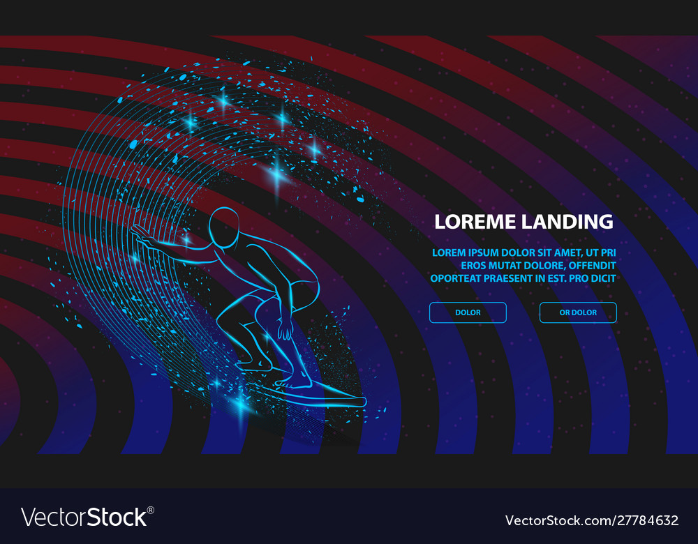 Surfer under wave sport background vector image Surfer under wave sport background