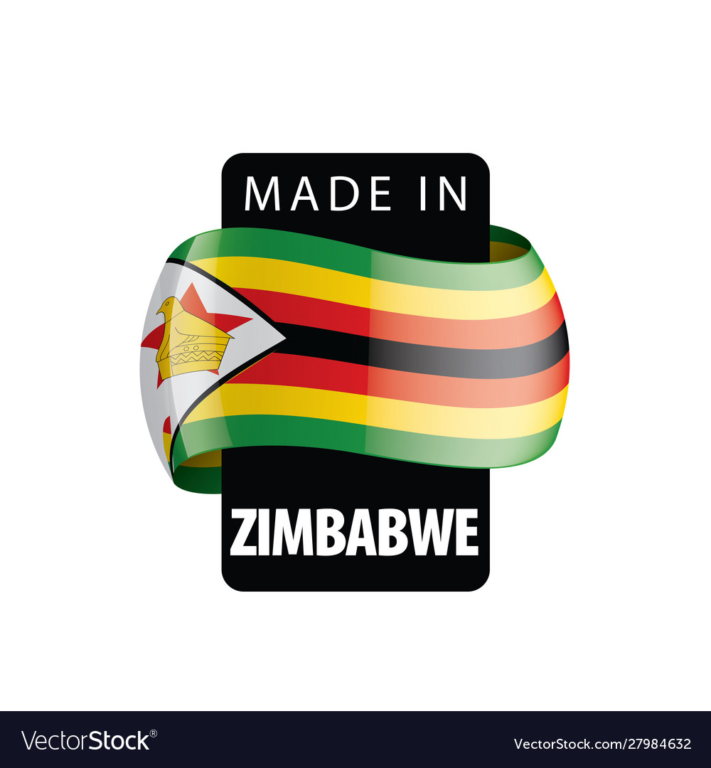 Zimbabwe flag on a white Royalty Free Vector Image