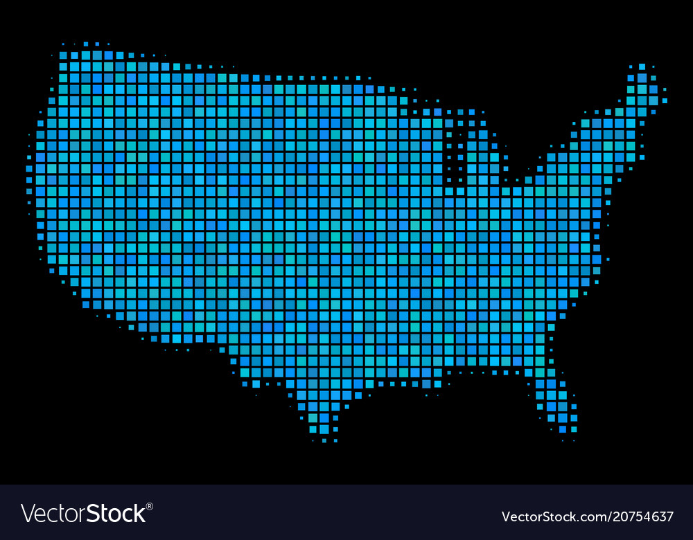 Blue halftone usa map