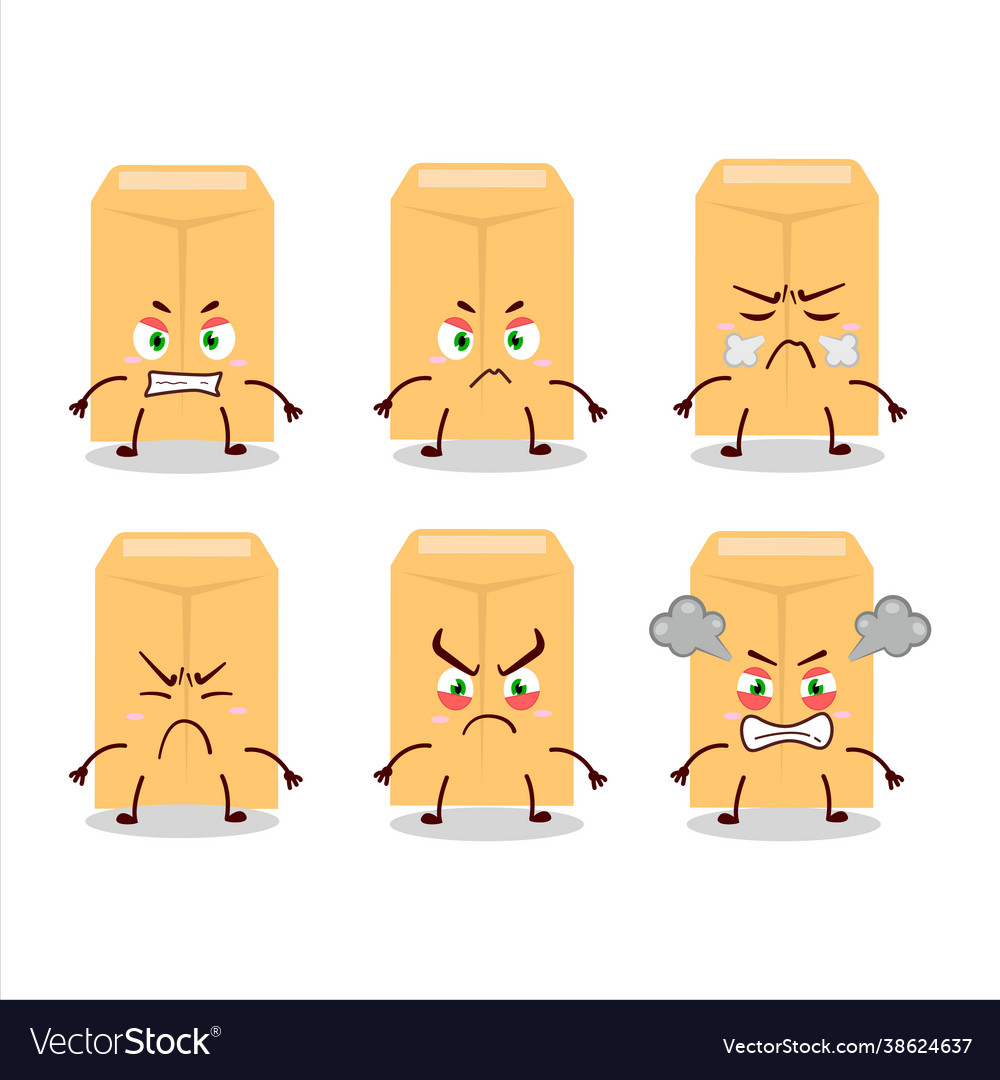 Brown envelope cartoon character with various