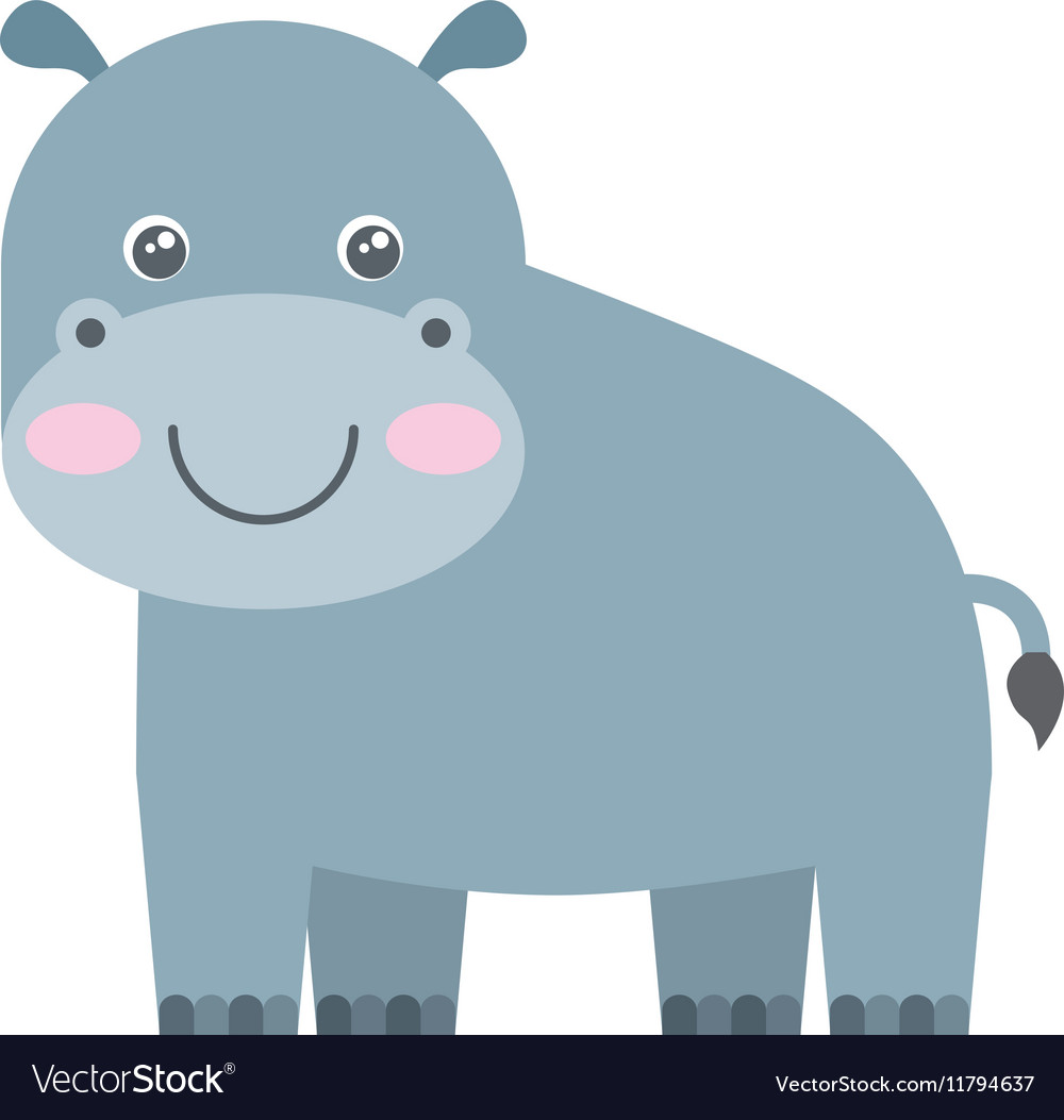 Cute hippo animal isolated icon