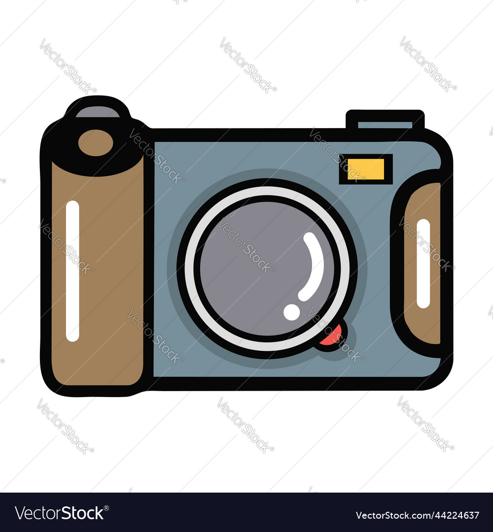 Photo camera icons flat style Royalty Free Vector Image