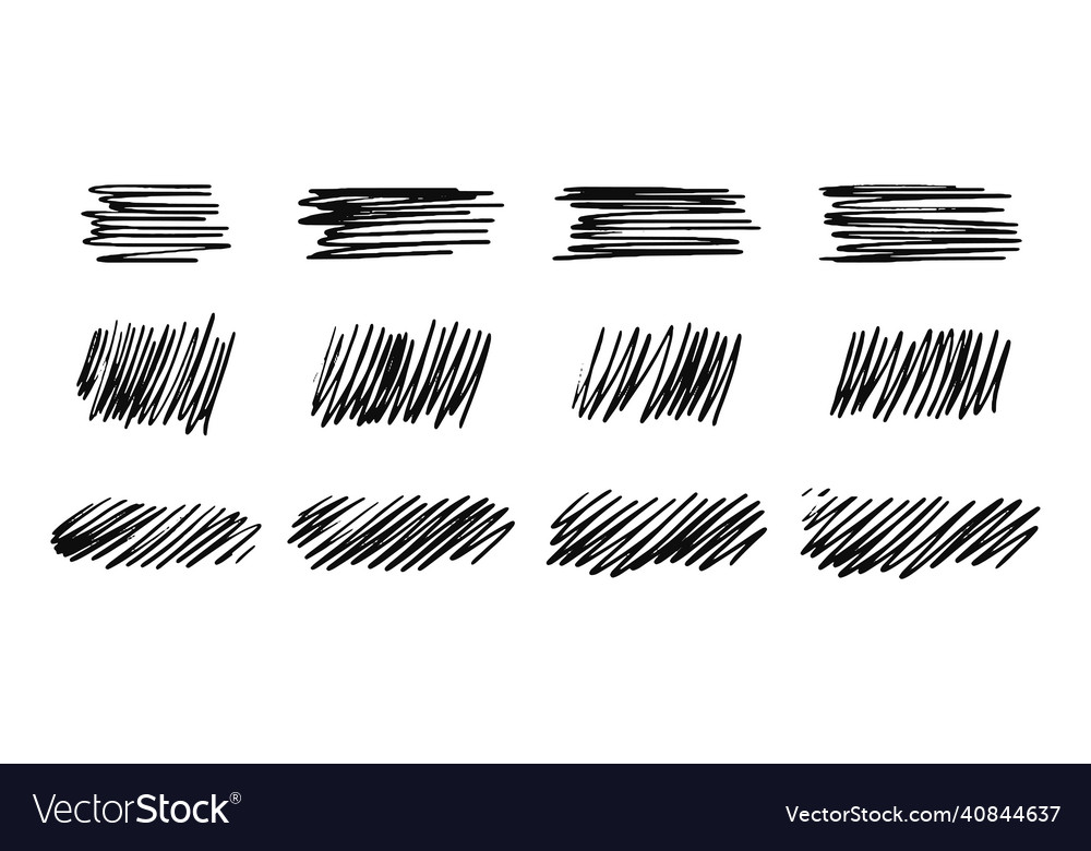 Set of drawn hatching lines diagonal vertical