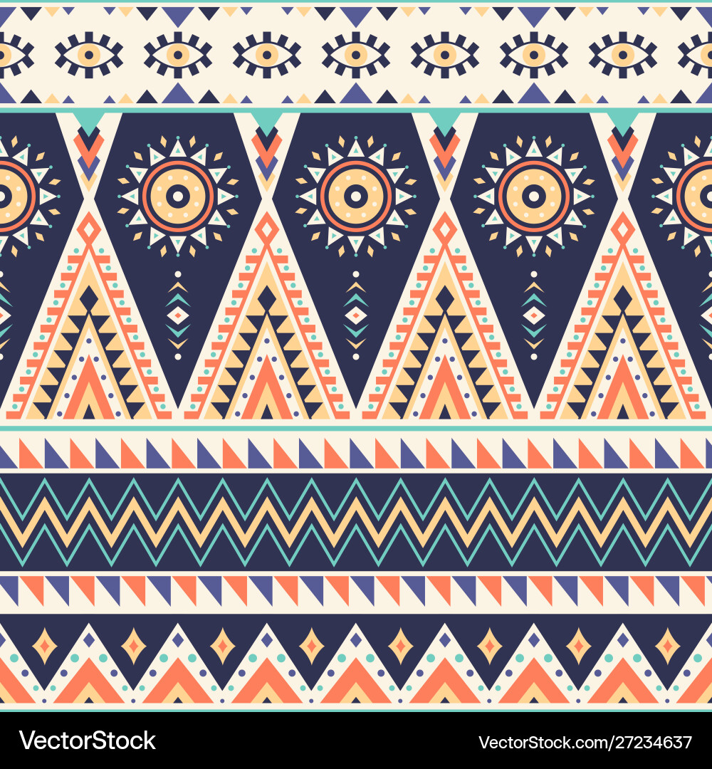 Tribal geometric seamless pattern Royalty Free Vector Image