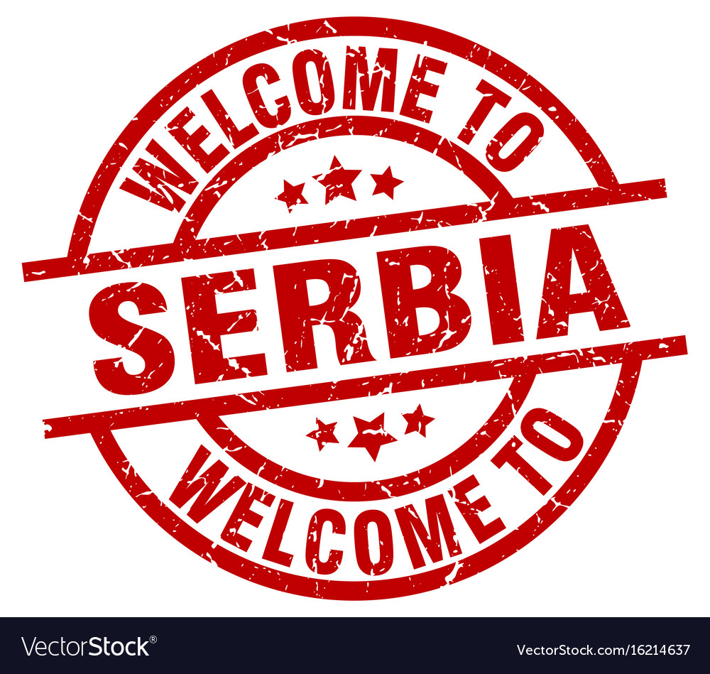 Welcome to serbia red stamp