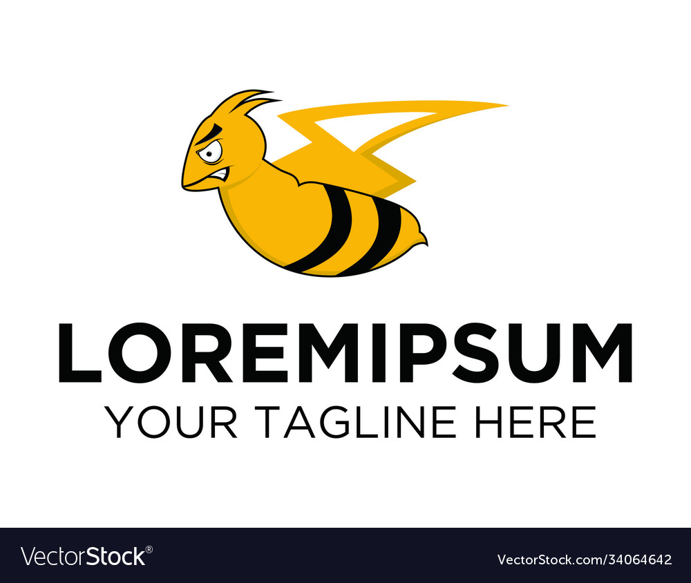 Bee wing energy logo template
