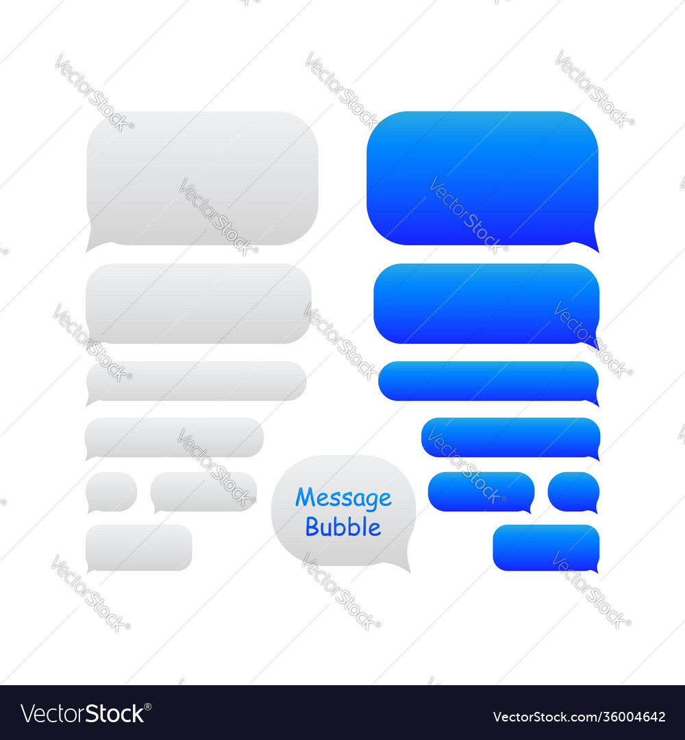 Blue message bubbles icons for chat Royalty Free Vector