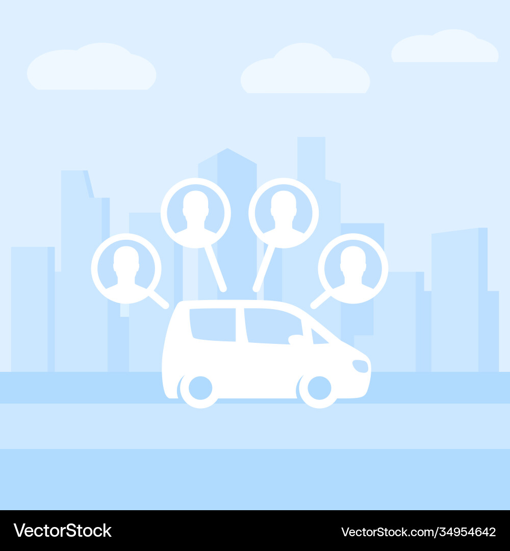 Carsharing Service Rent Car In City Royalty Free Vector