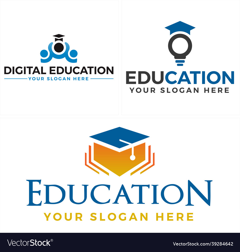 Education student academy graduation cap logo Vector Image