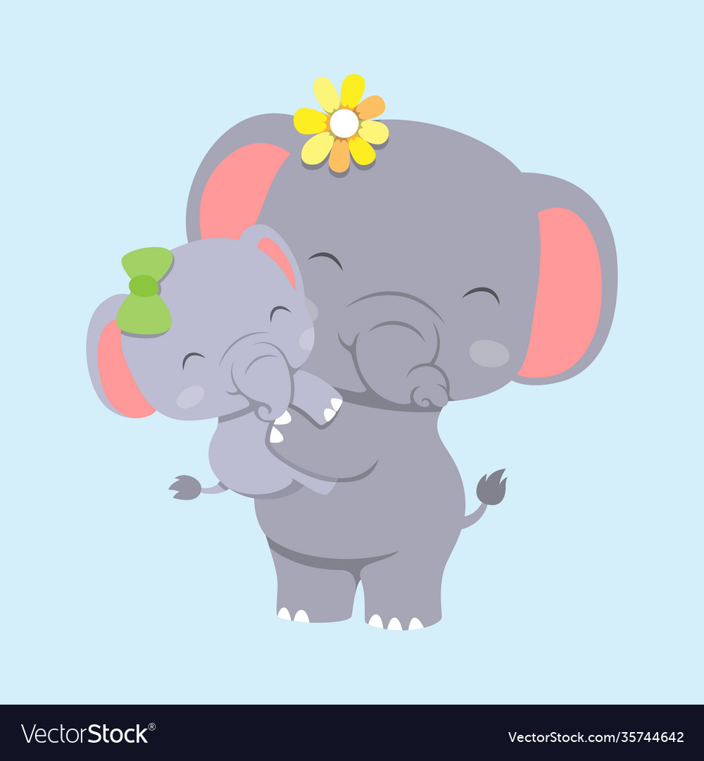 Elephant with baby is using