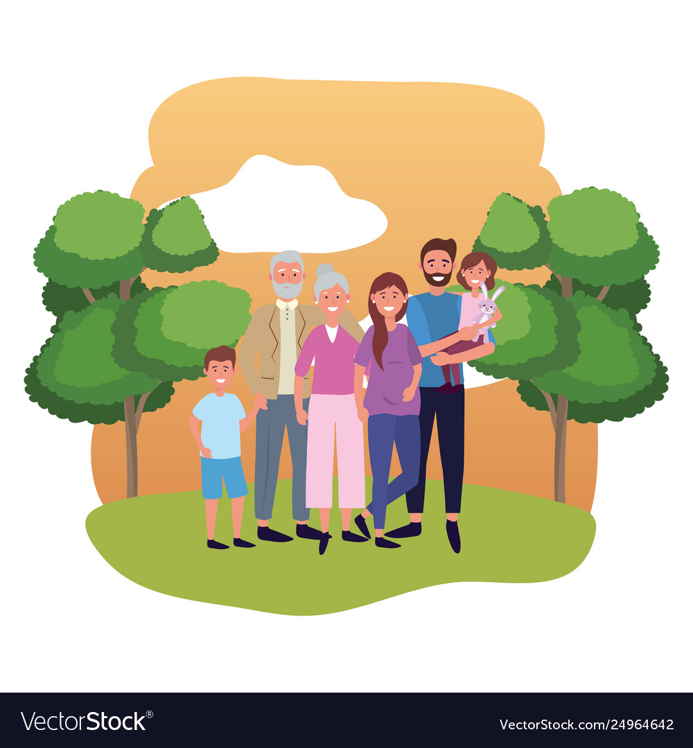 Family avatar cartoon character Royalty Free Vector Image