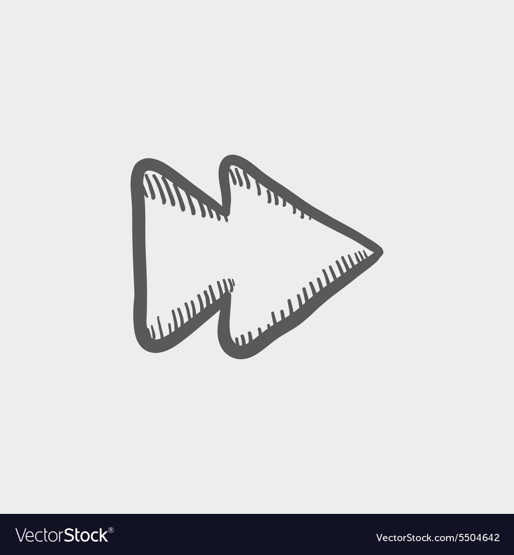 Fast forward or skip button sketch icon