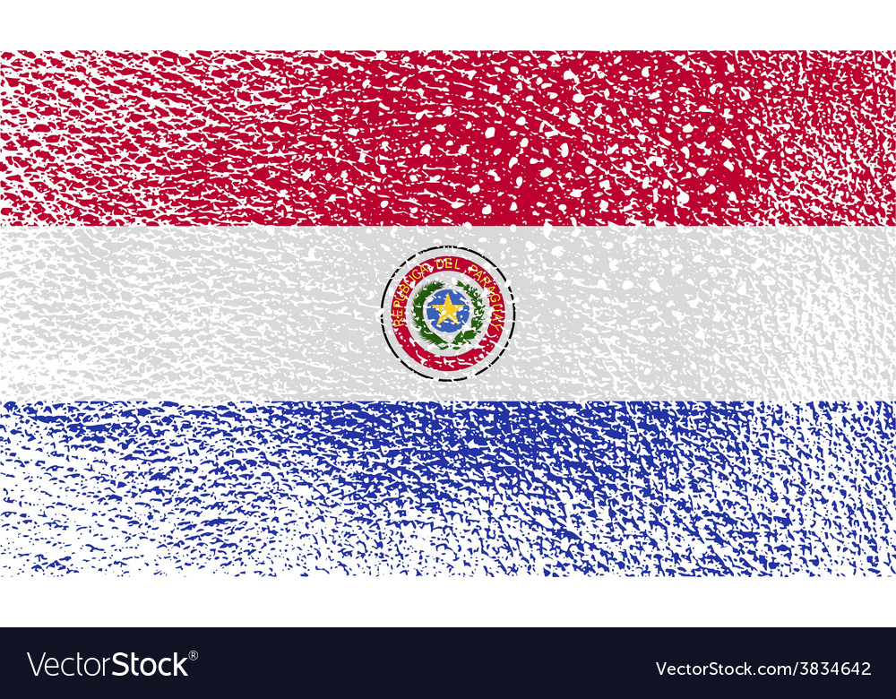 Flag of paraguay with old texture Royalty Free Vector Image