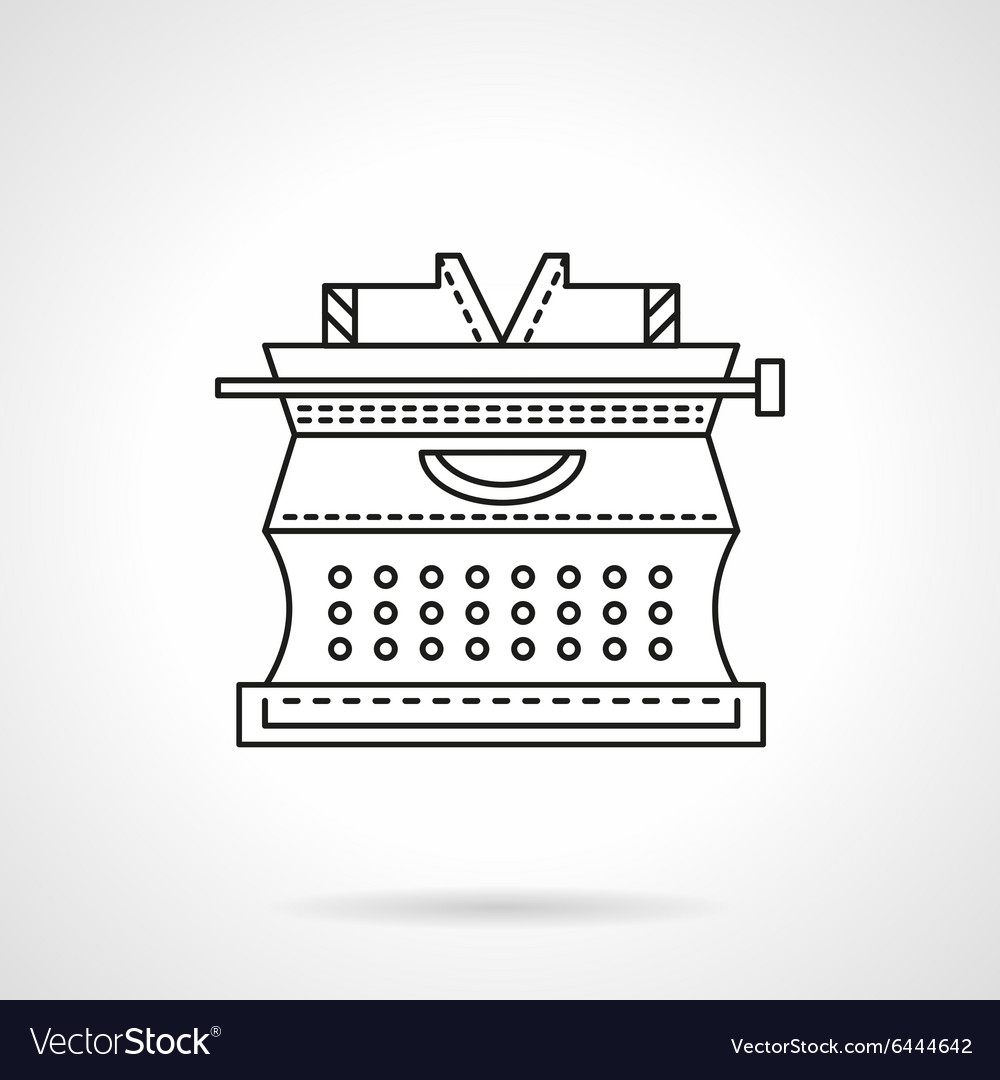 Flat line typewriter icon