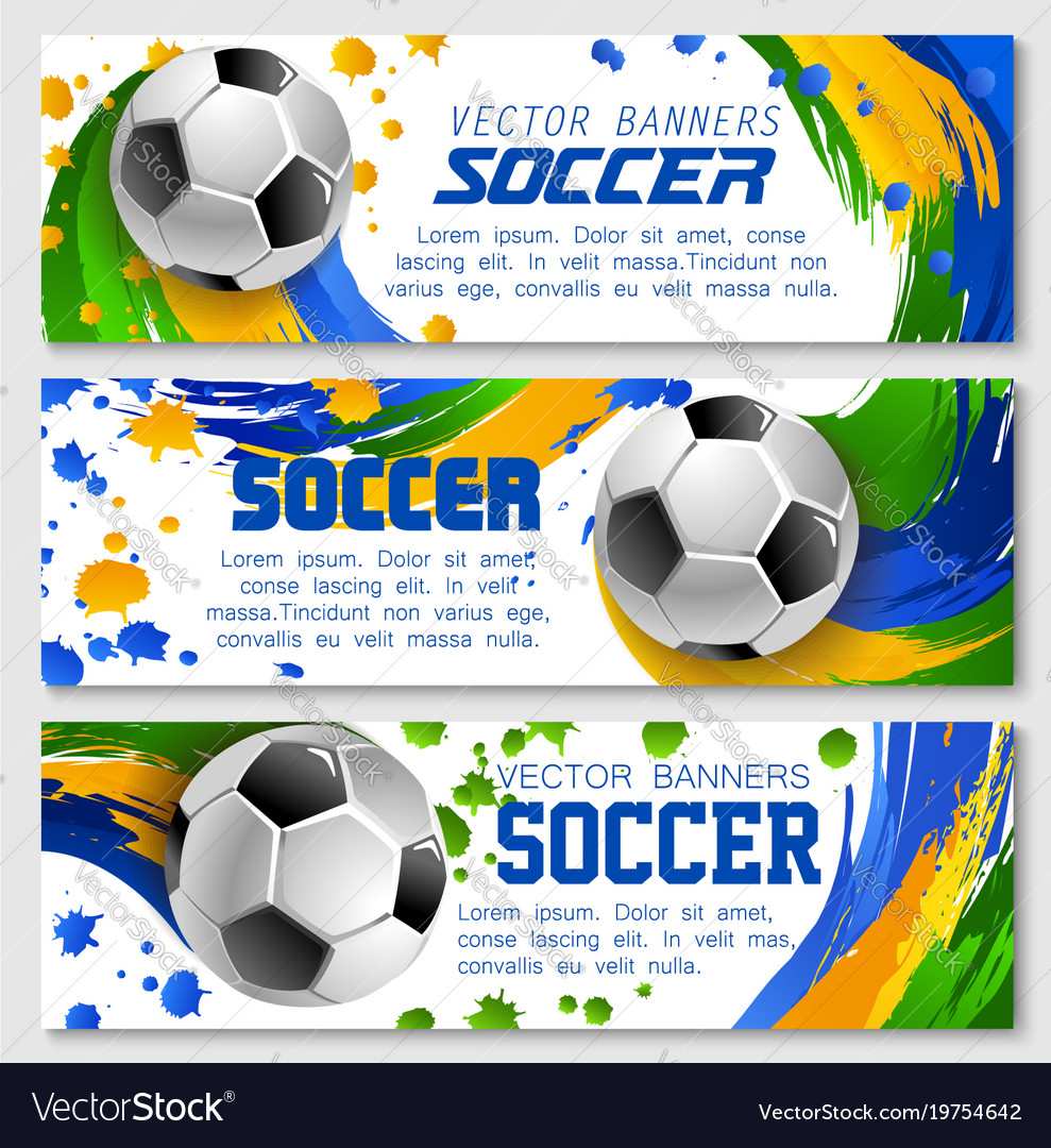 Team sport banners with balls Royalty Free Vector Image