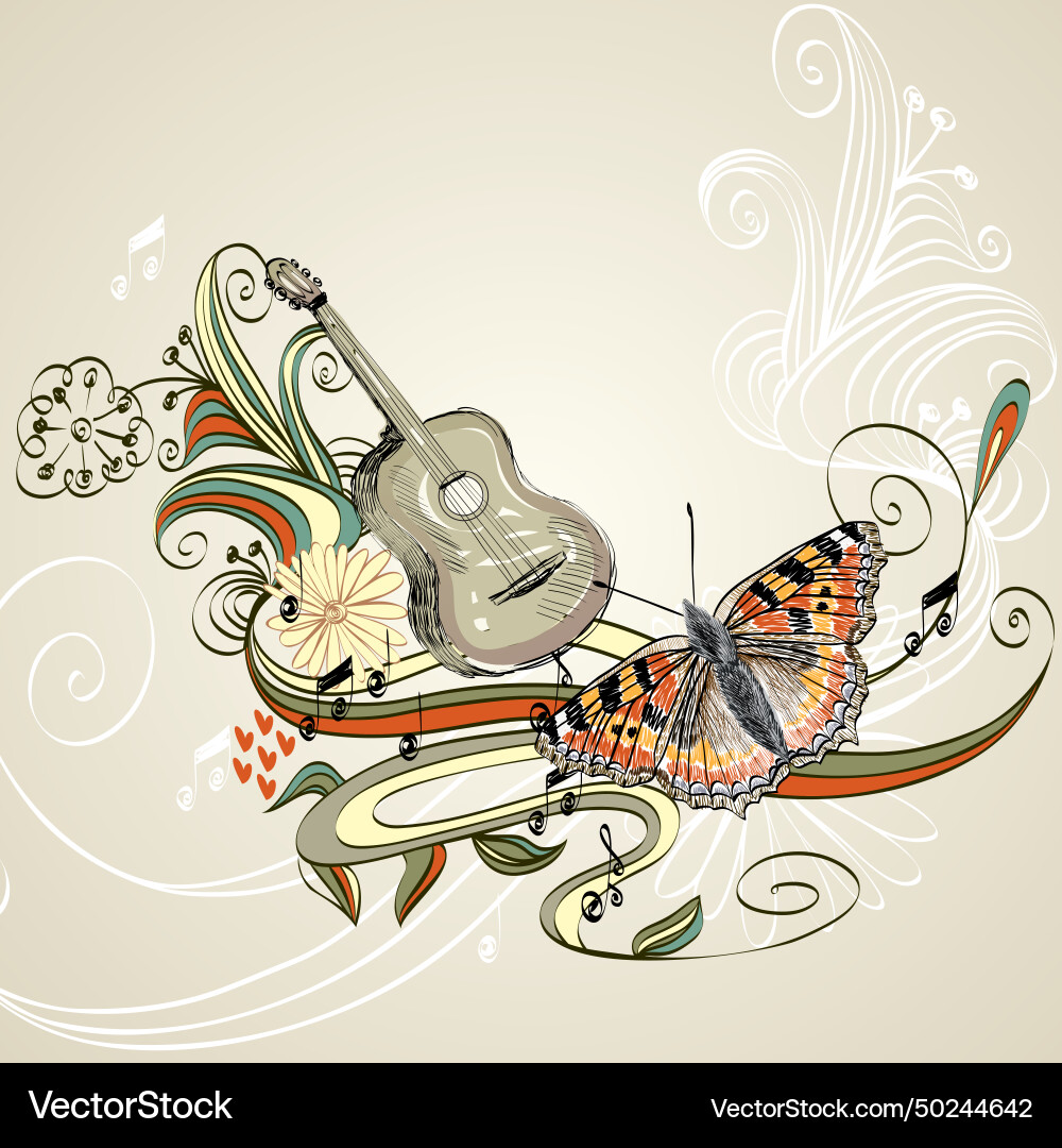 Guitar Royalty Free Vector Image - VectorStock