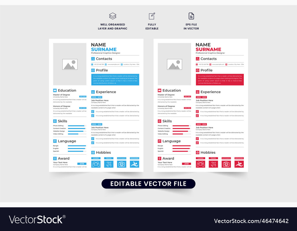 Professional job application and cv attachment Vector Image