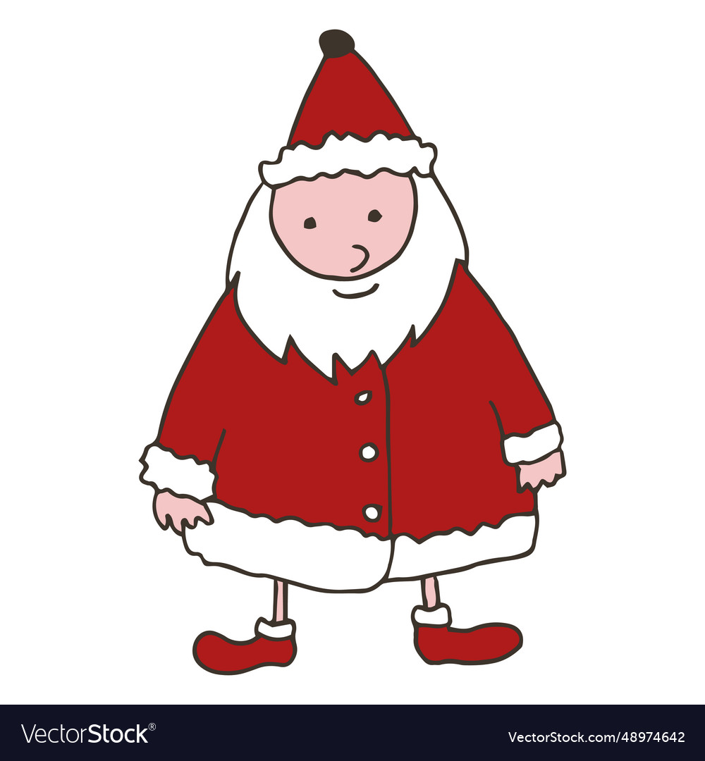 Santa claus beard coat sleigh sketch Royalty Free Vector