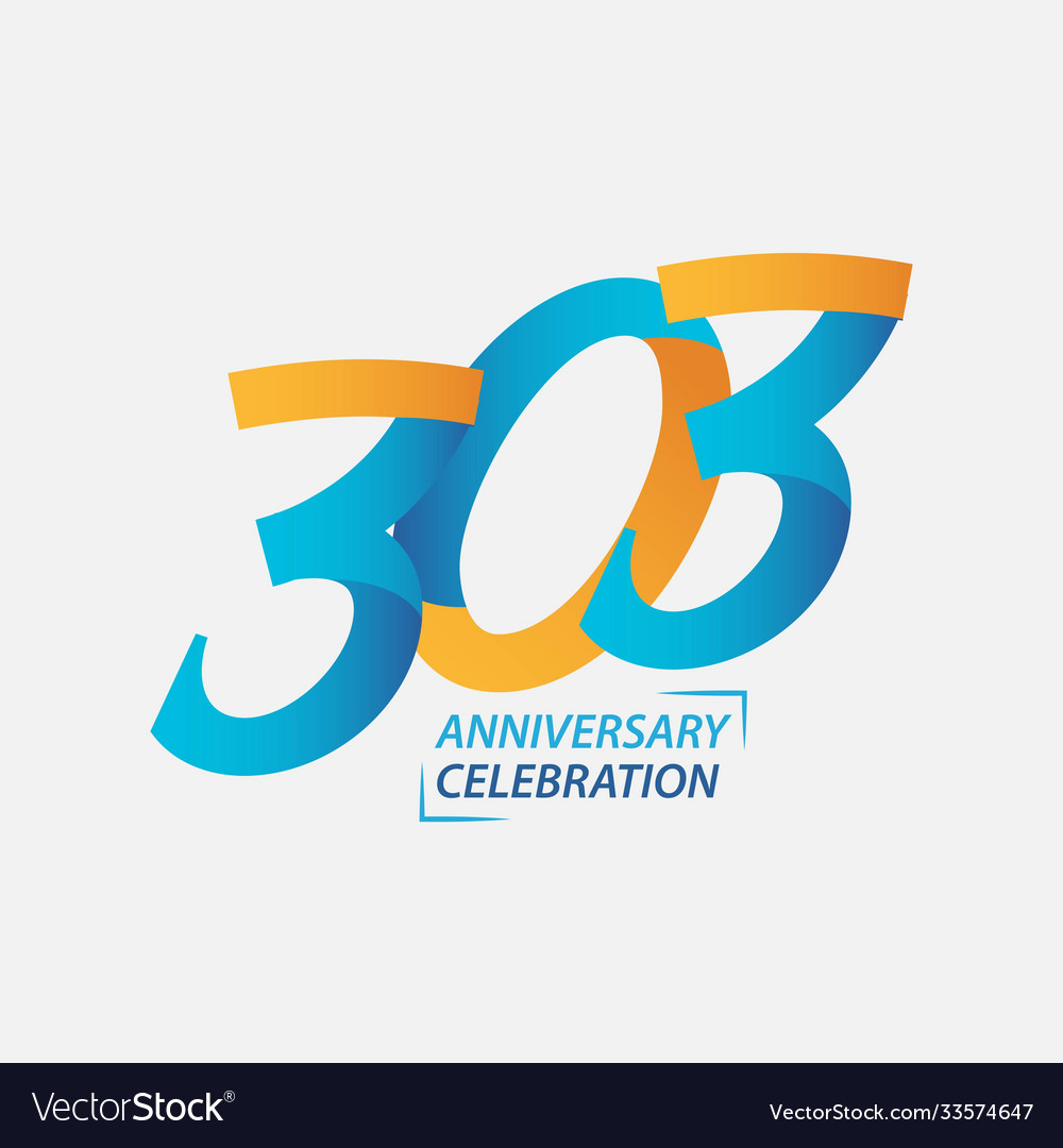 303 year anniversary template design Royalty Free Vector