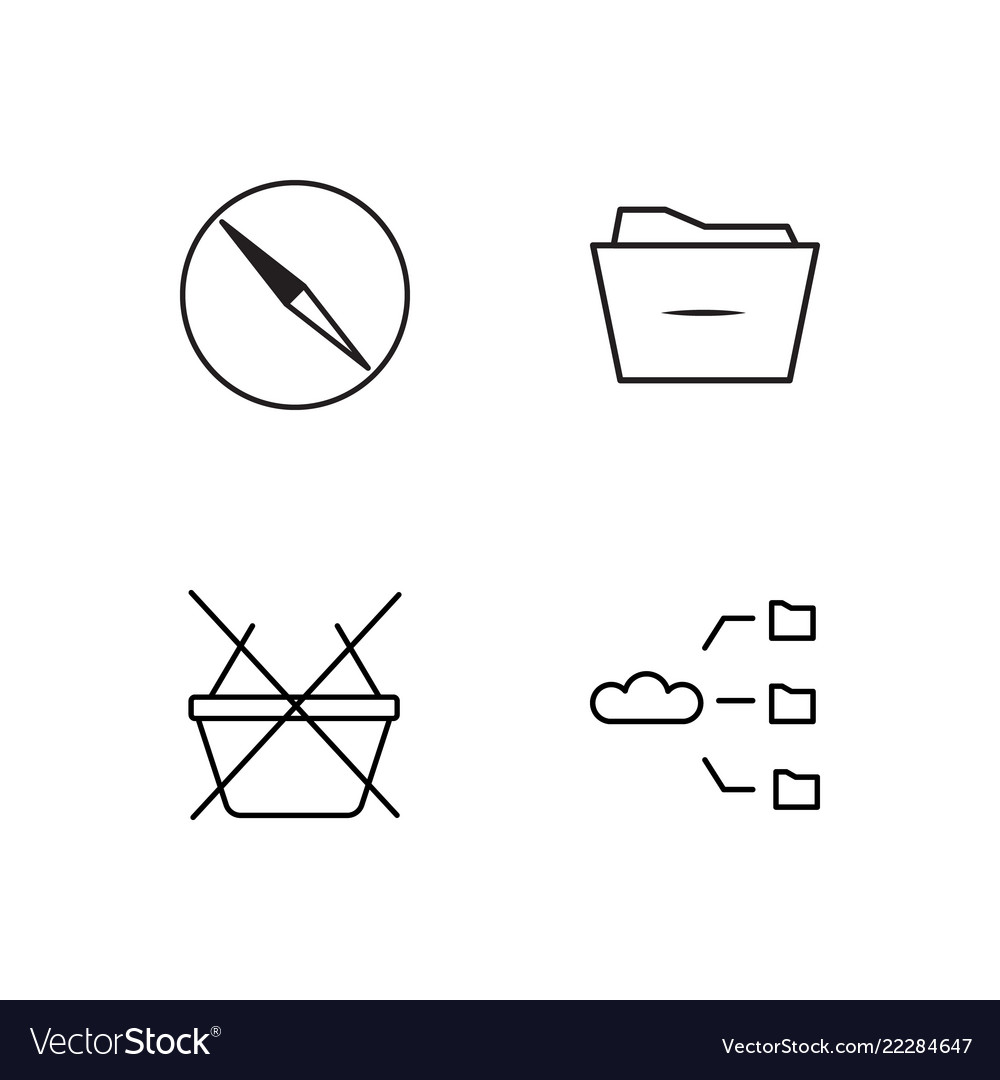 Business simple outlined icons set