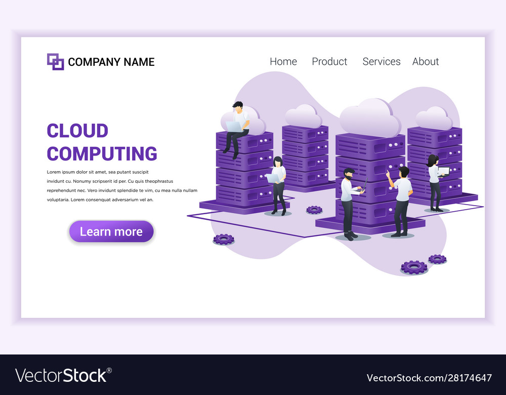 Cloud computing concept digital storage data vector image Cloud computing concept digital storage data