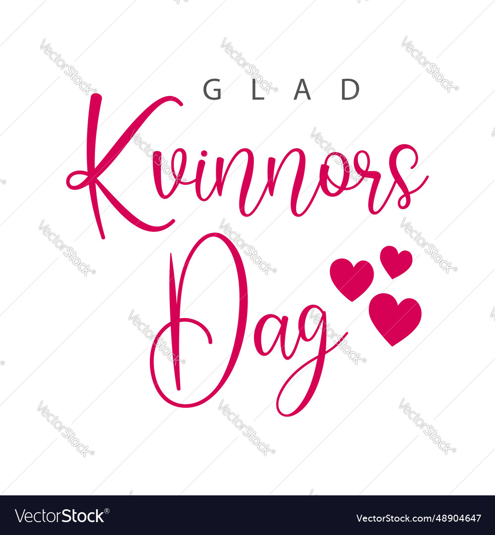 Happy womens day in swedish Royalty Free Vector Image