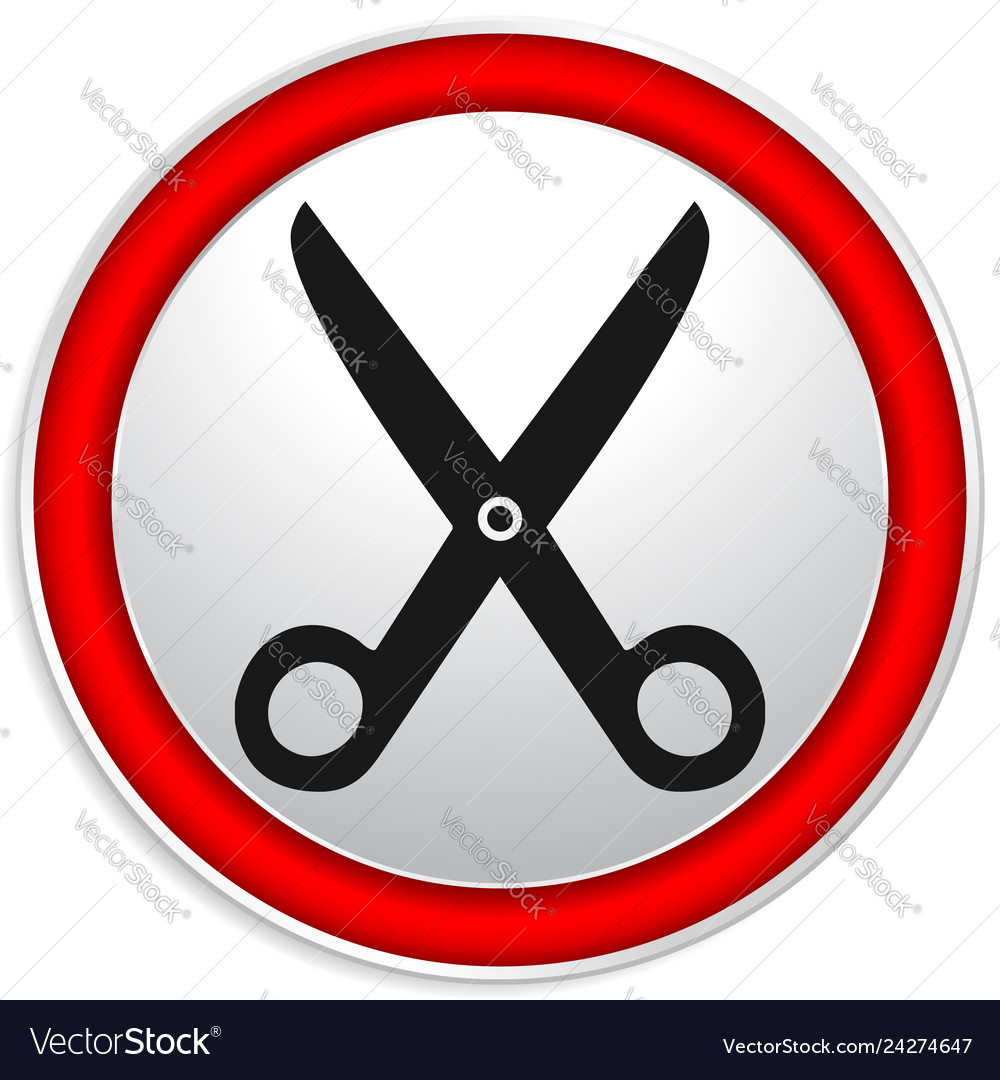 Icon with scissors symbol barber hairdresser vector image Icon with scissors symbol barber hairdresser