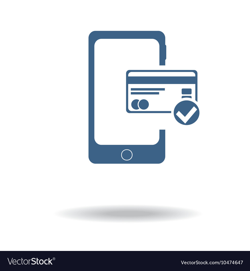 Mobile phone with credit card icon payments