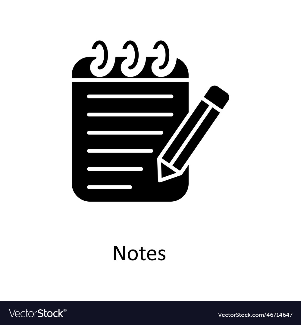 Notes solid icons simple stock Royalty Free Vector Image