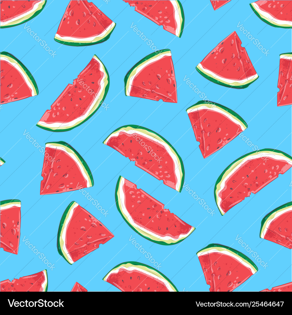 Seamless pattern watermelon slices Royalty Free Vector Image