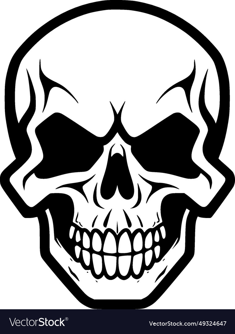 Skull - black and white Royalty Free Vector Image