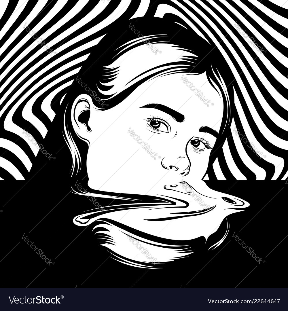 Surreal Girl Portrait - Psychedelic Style