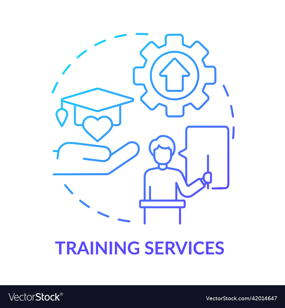 Training Services Blue Gradient Concept Icon Vector Image