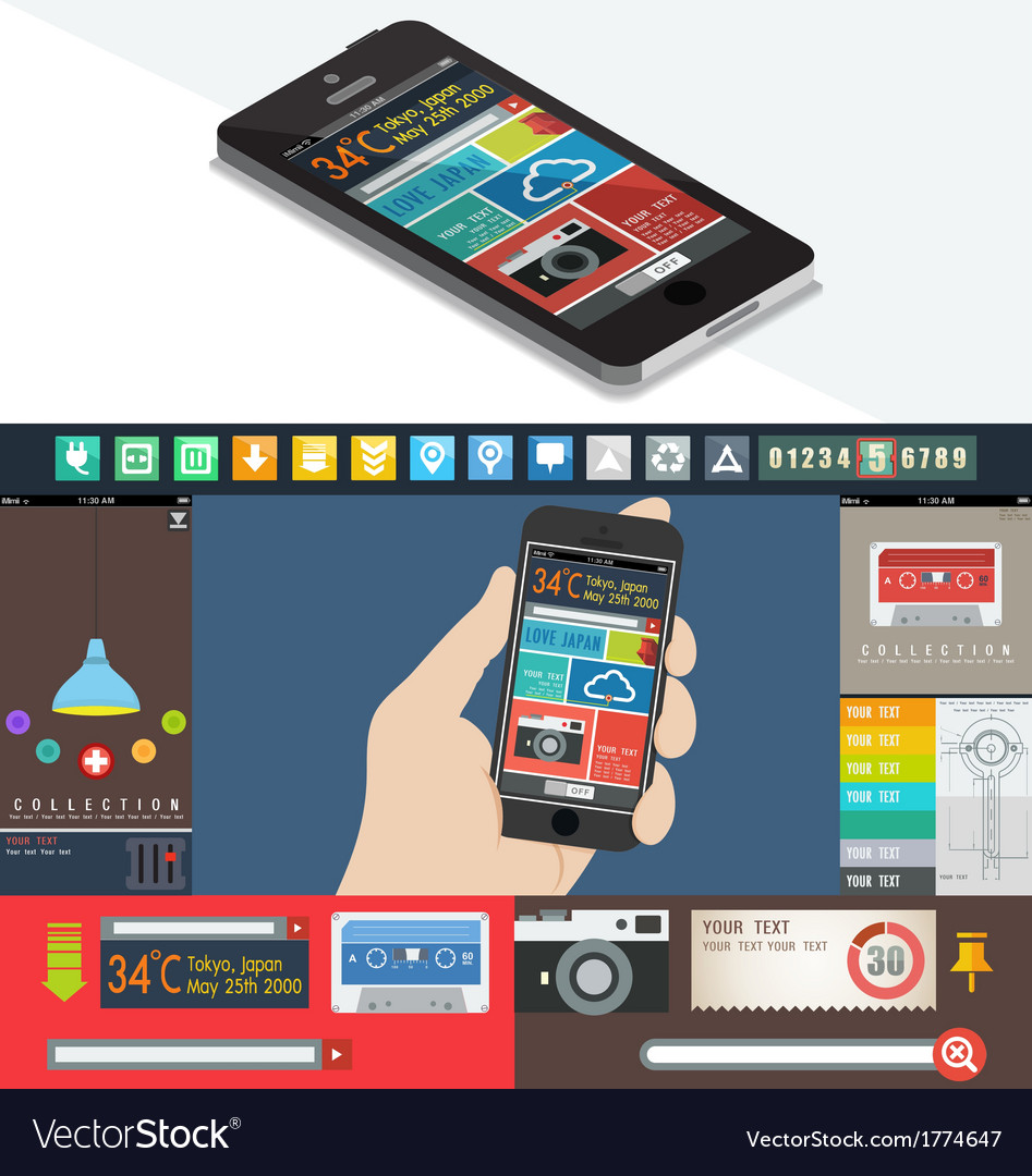 Ui flat design web elements