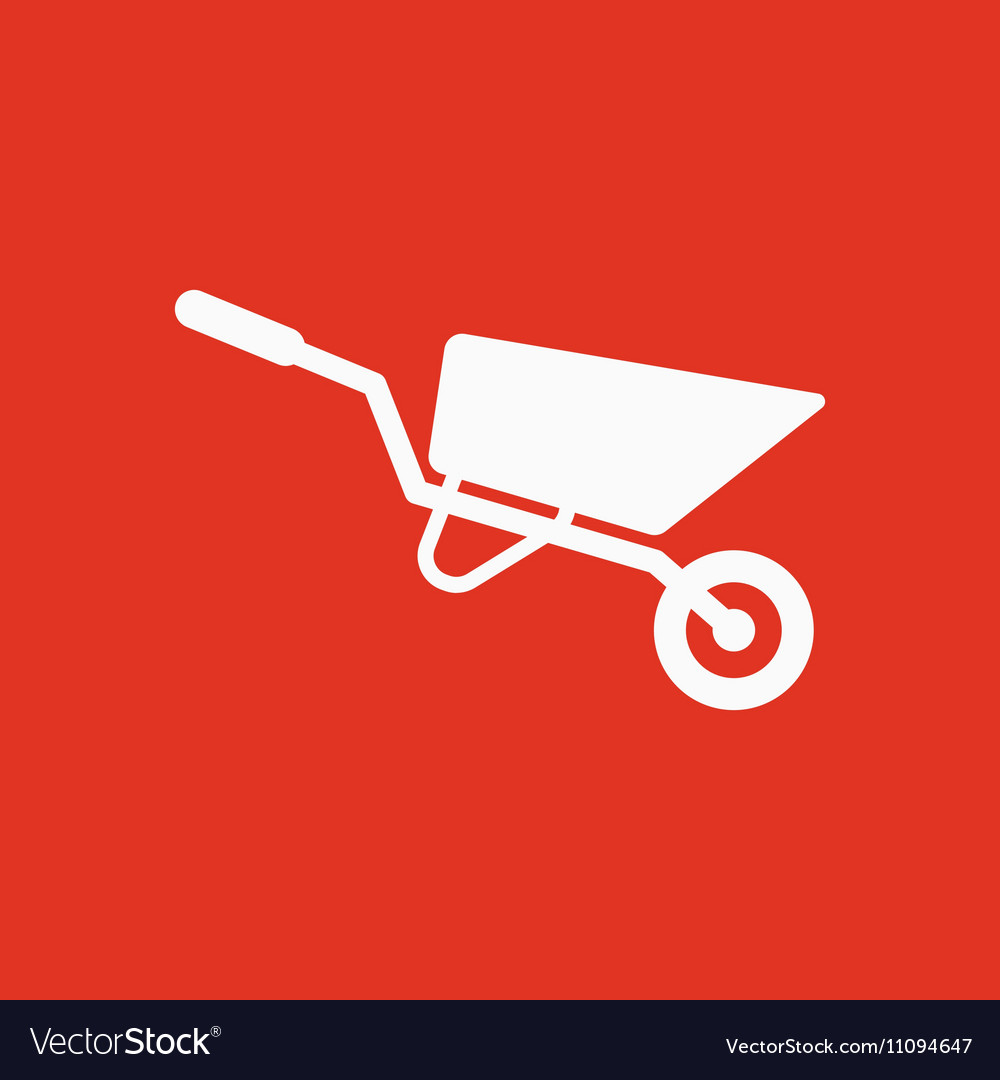 Wheelbarrow icon barrow symbol flat