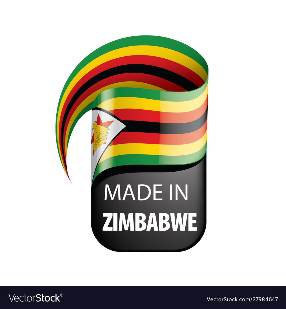 Zimbabwe flag on a white Royalty Free Vector Image