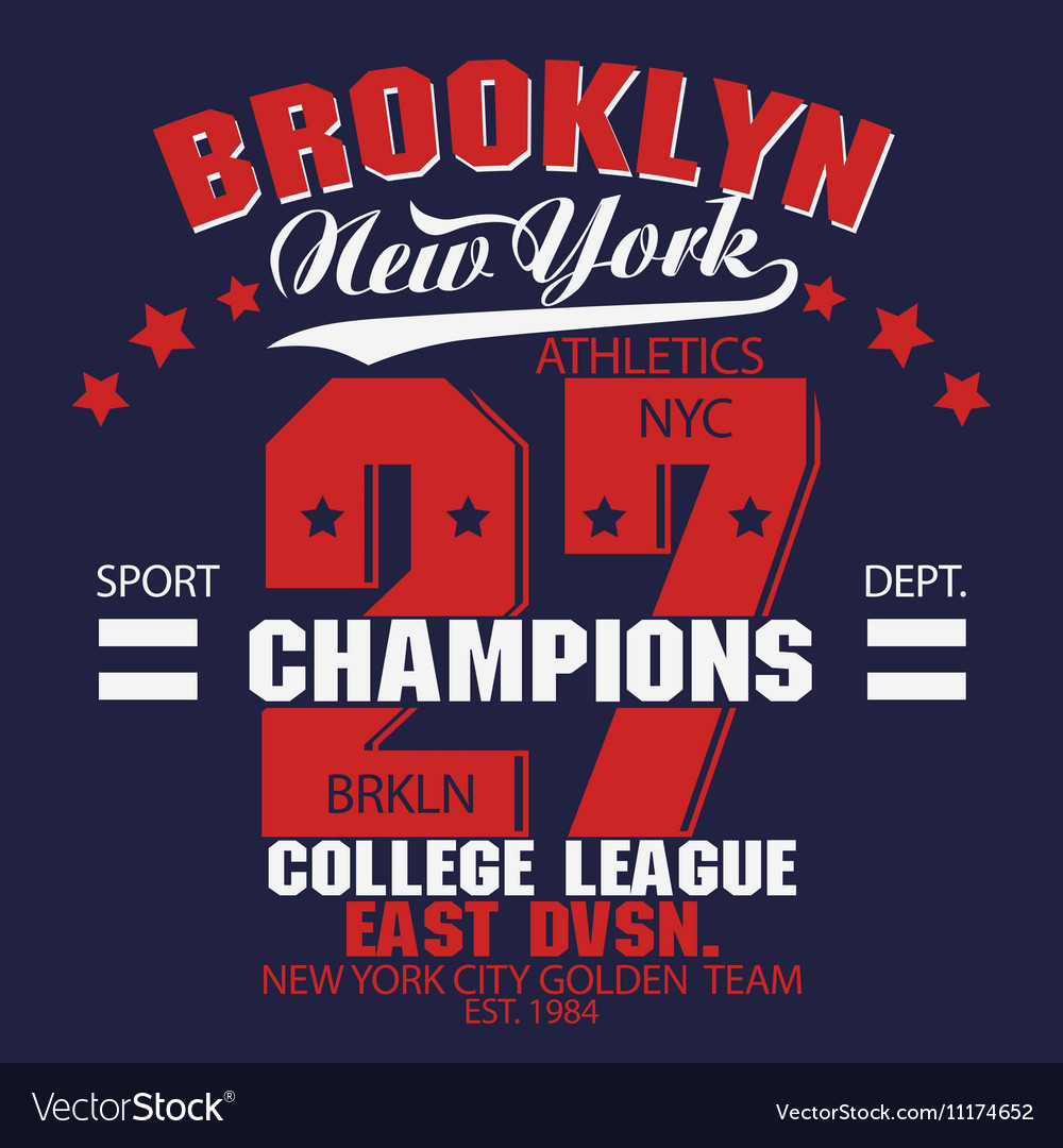 Brooklyn t-shirt graphics Royalty Free Vector Image