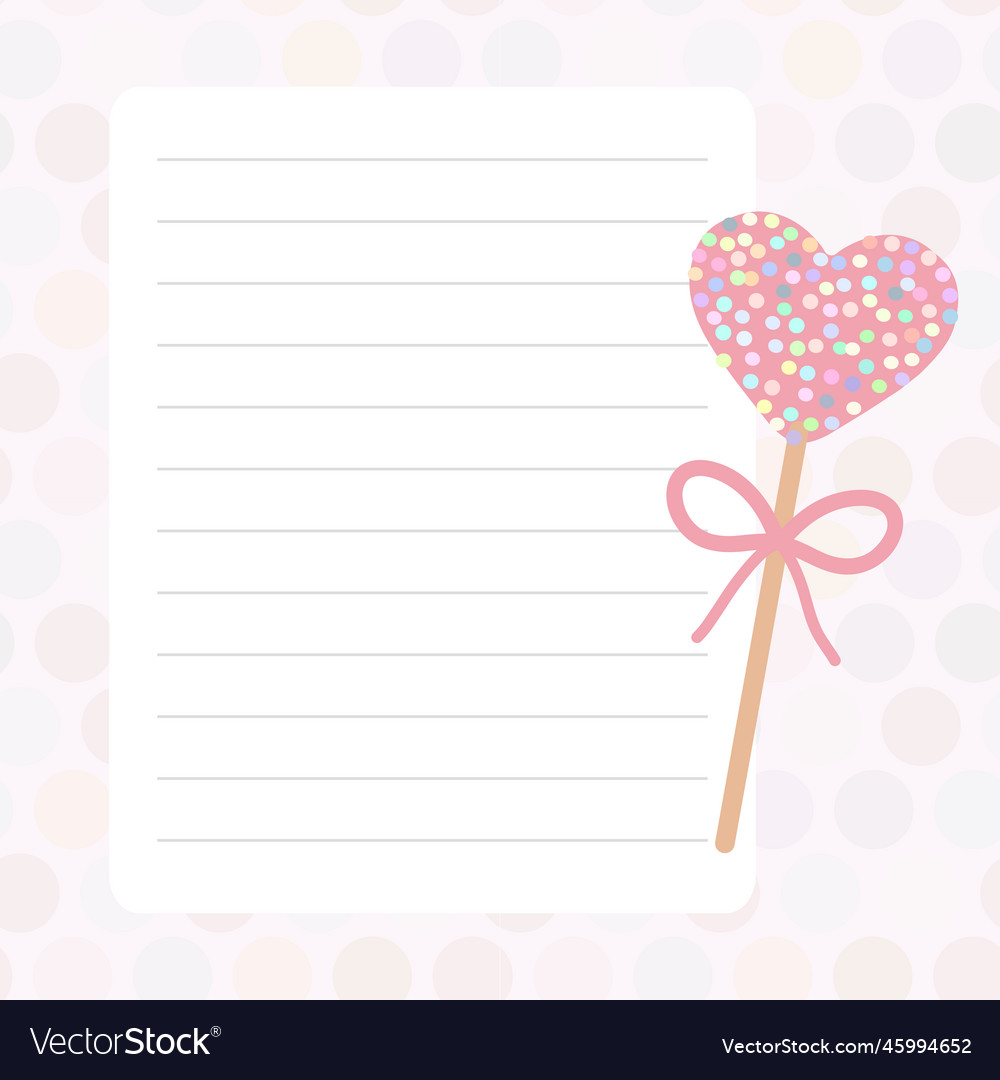 Card design with kawaii sweet cake pops hearts