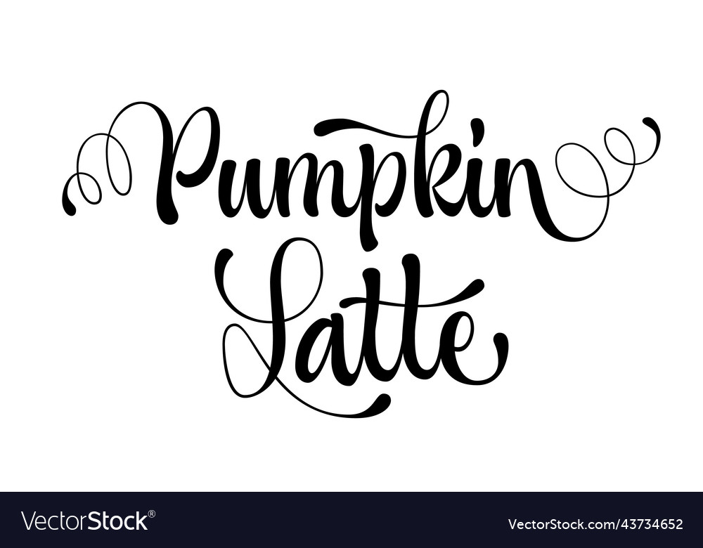 Cute modern calligraphy logo - pumpkin latte Vector Image