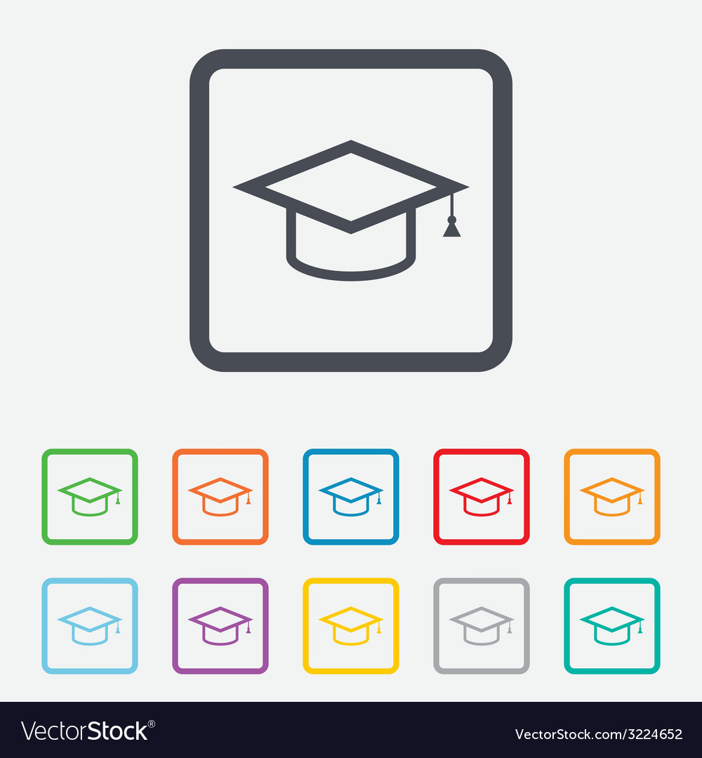 Graduation cap sign icon education symbol