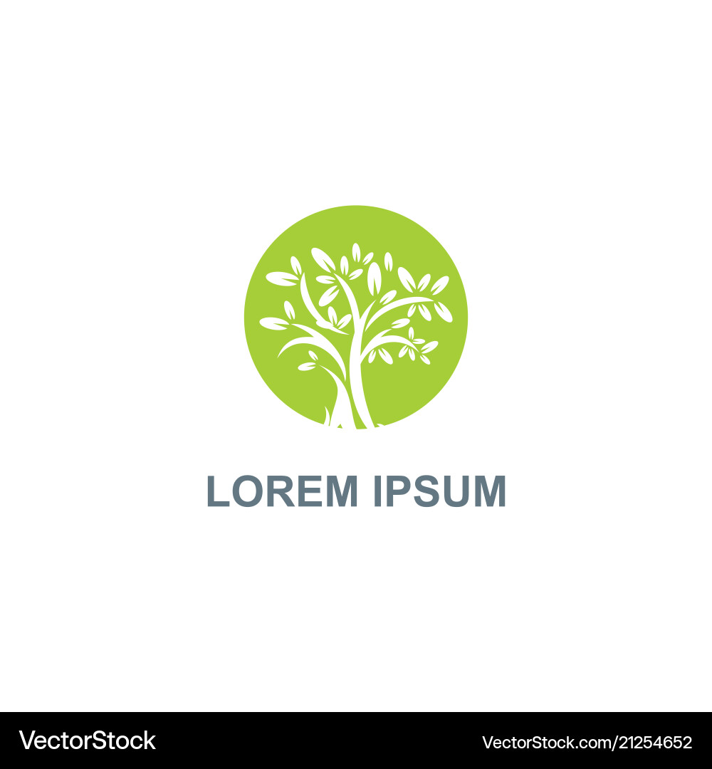 Green tree icon logo Royalty Free Vector Image