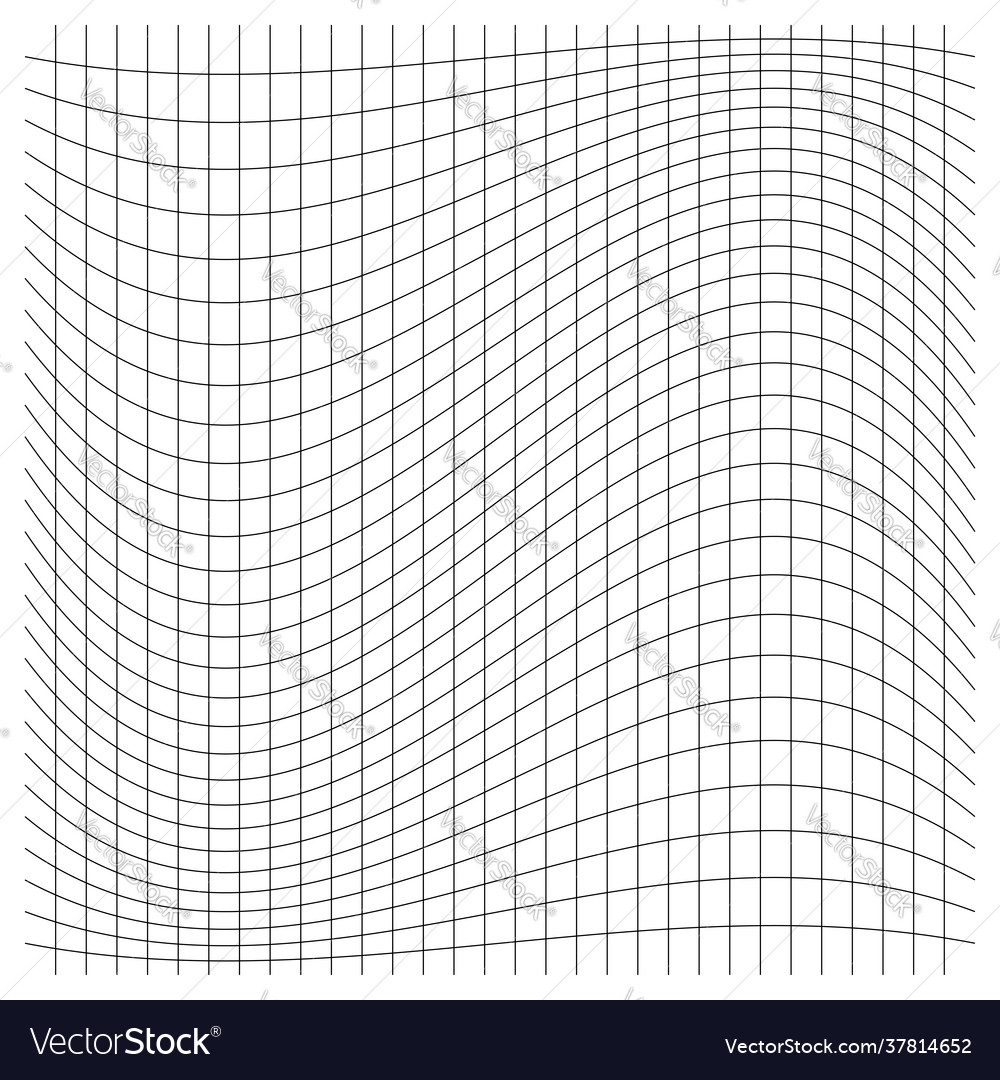 Grid mesh lattice grating with distort deform vector image Grid mesh lattice grating with distort deform