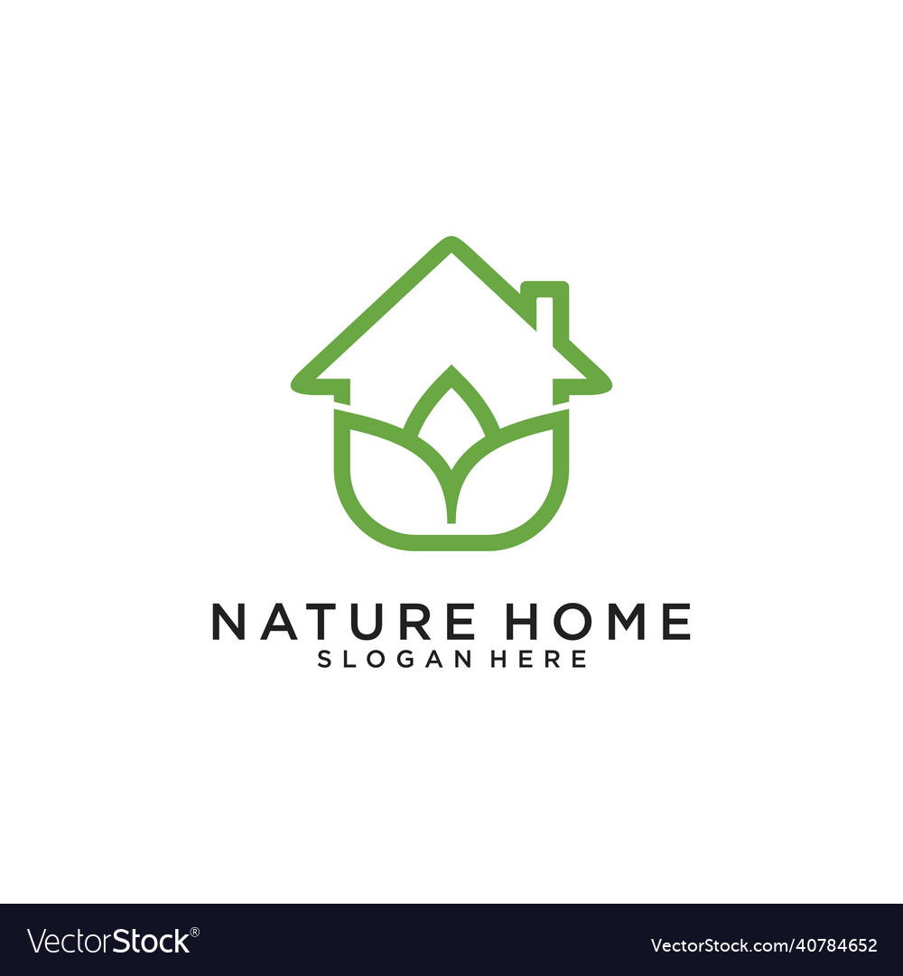 Home nature logo design green leaf