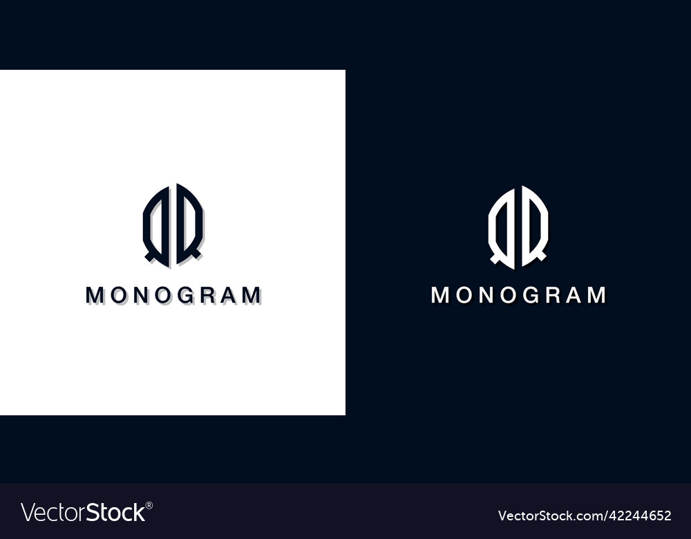 Leaf style initial letter qq monogram logo Vector Image