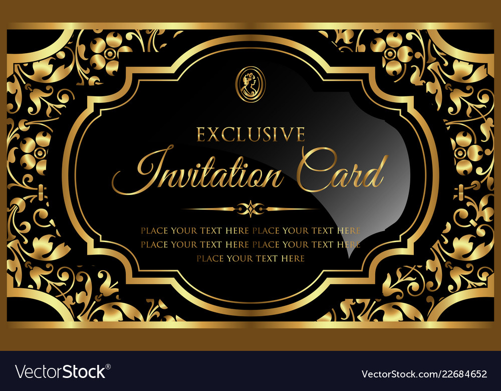 Luxury template for invitation card Royalty Free Vector